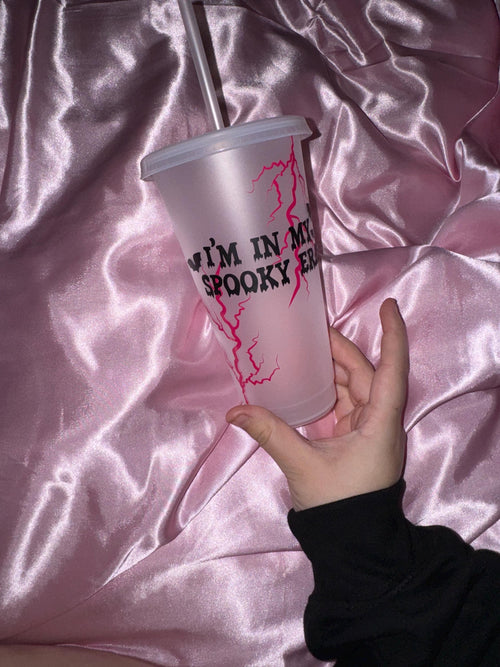 Custom 'Spooky Era' Pink & Black Cup