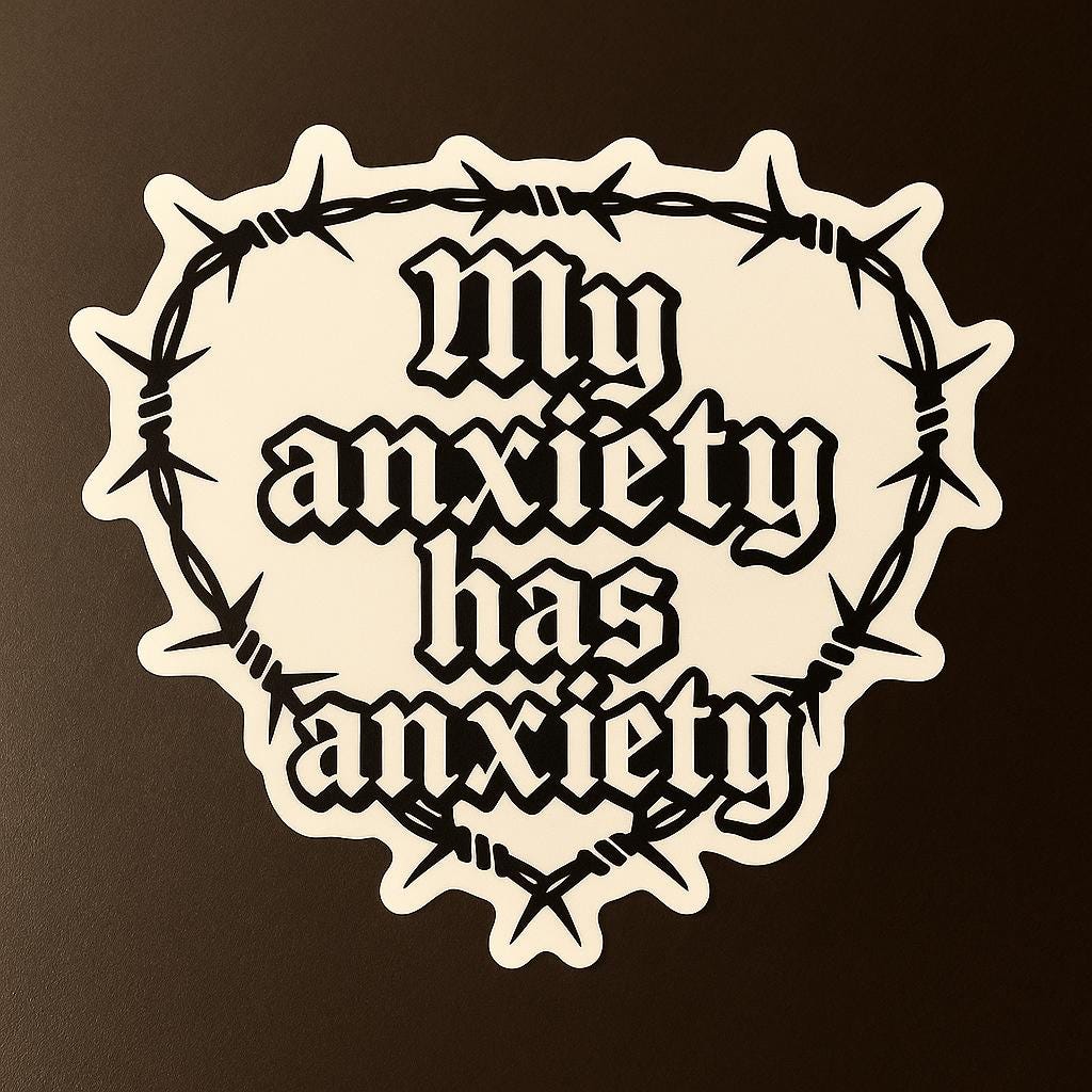 My Anxiety Has Anxiety Barbed Wire Heart Vinyl Sticker