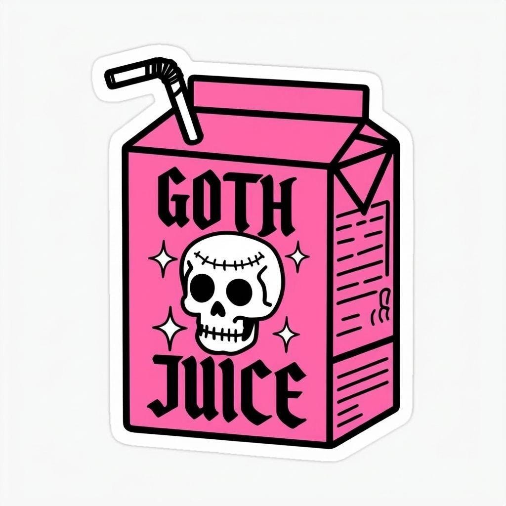 Goth Juice Carton Vinyl Sticker