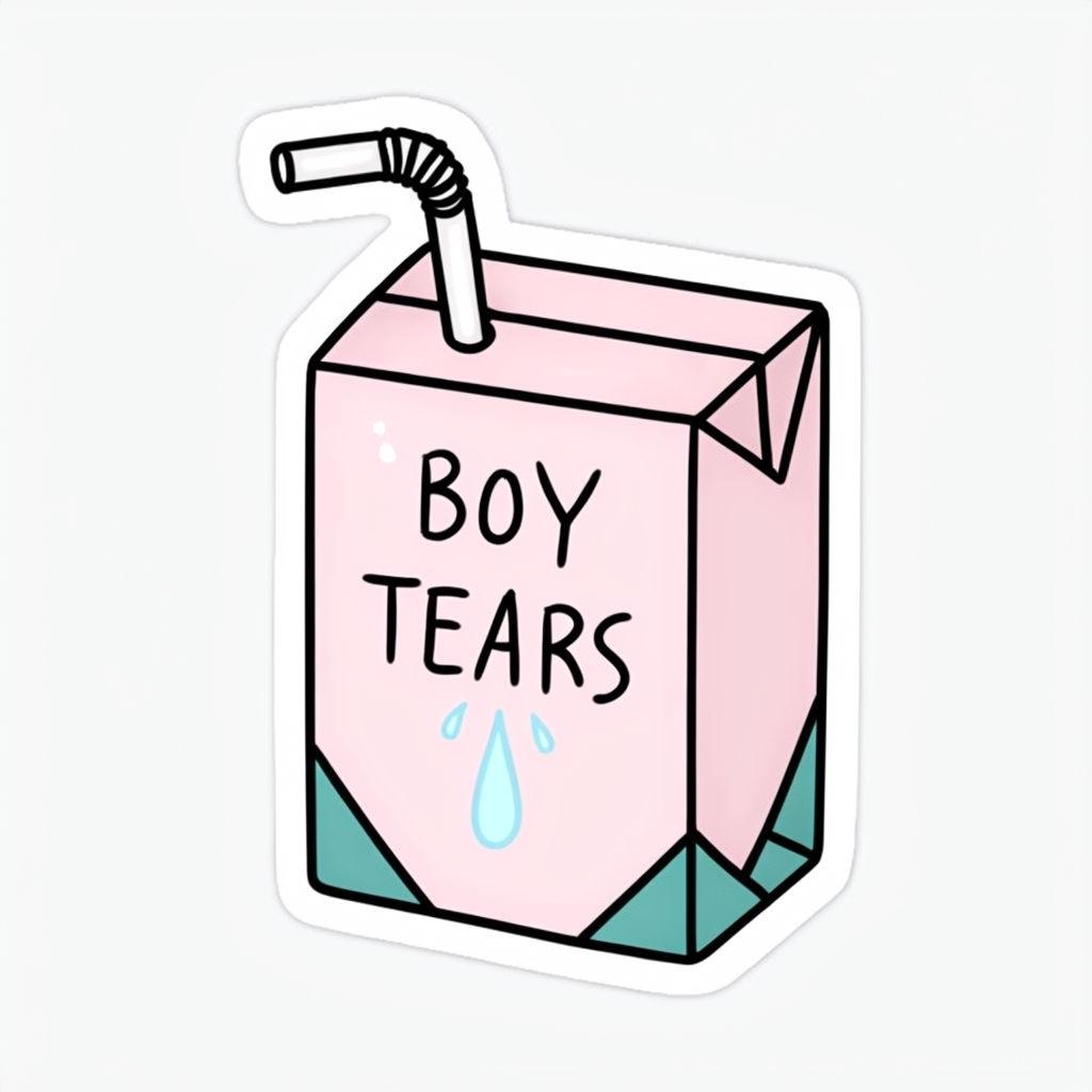 Boys Tears Juice Box Vinyl Sticker