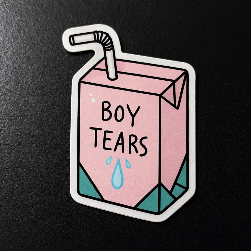 Boys Tears Juice Box Vinyl Sticker