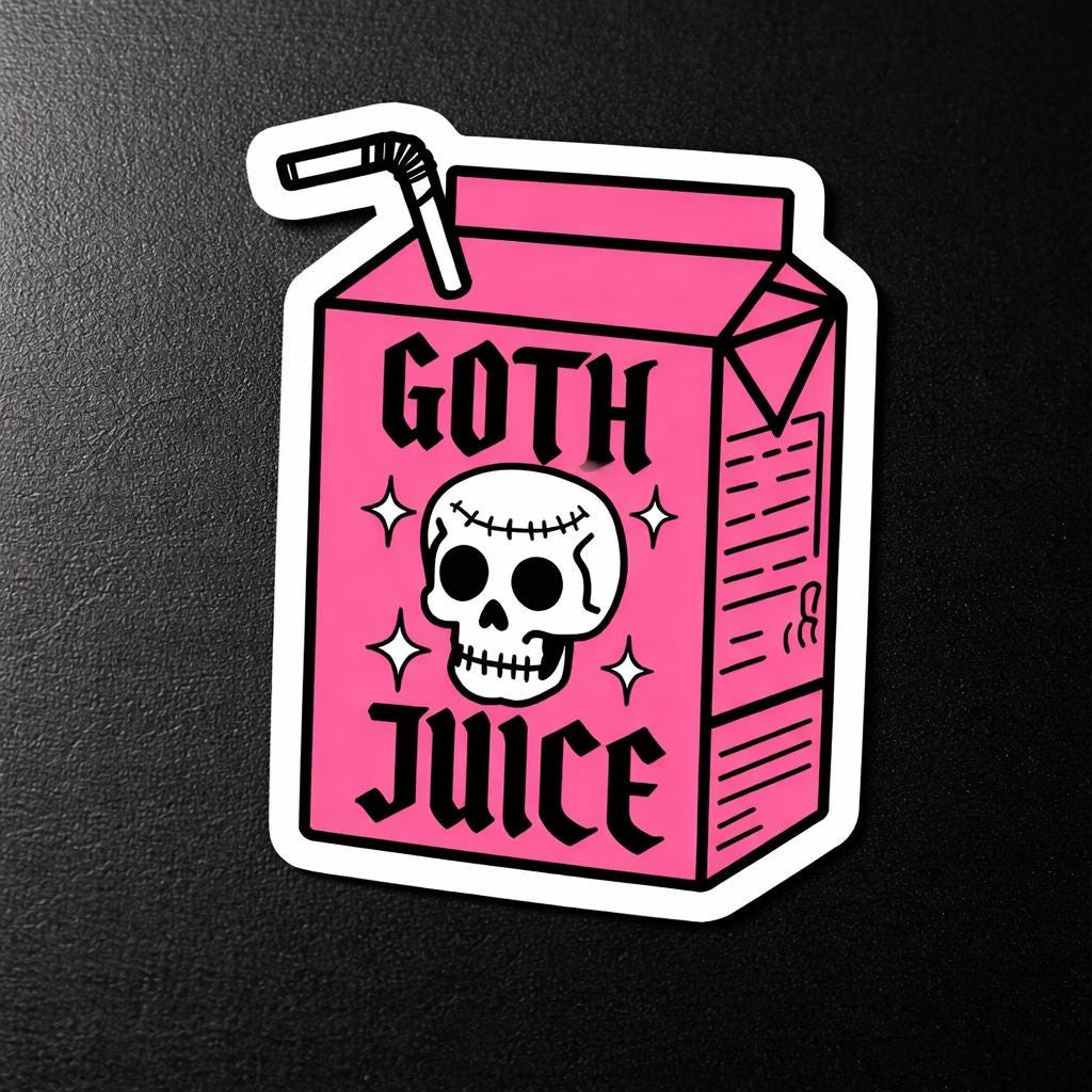 Goth Juice Carton Vinyl Sticker